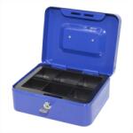 Somogyi Bluering PNZK3 fém pénzkazetta, 6 rekeszes, 2 kulcs, kék