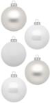 LAALU 30 db-os dekoráció készlet: 6 cm-es fehér gömbdíszek keveréke (LAU-1412)