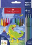 Faber-Castell Filctoll készlet, FABER-CASTELL Dinoszaurusz 10 különböző szín + 3 metál (TFC554214) - iroda24