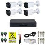 Dahua Kit Supraveghere 4 Camere Dahua 5MP IR 80m Starlight Lentila 3.6mm, DVR 4 Canale 4K 8MP WizSense, Accesorii + Autocolant Rovision (46573-)