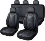 Autolife 11 részes MŰBŐR univerzális üléshuzat szett - 2HELYEN osztható Légzsákos - fekete-kék (80175) - olaj