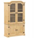 vidaXL Corona vitrin, 103, 5x42x180 cm, tömör fenyőfa (4002777)