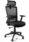 Unique Ergonomikus forgószék íróasztalhoz fejtámlával Exeter Unique Fekete (W-202BC)