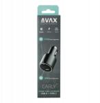 AVAX CC680B Carly+ 140W Autós töltő Usb-c (PD3.1) Usb A, fekete (CC680)