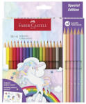 Faber-Castell Színes ceruza FABER-CASTELL kastélyos Unikornis matricával 18 darabos készlet + 6 darab pasztell színes ceruzával (111221) - papir-bolt