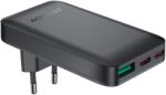 ACEFAST A100 Ultra Slim hálózati töltő 1xUSB-A és 2xUSB-C csatlakozással 65W GaN - fekete