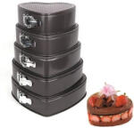  Szív alakú tapadásmentes sütőforma szett 5 db-os