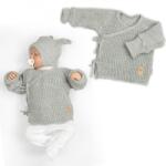 Baby Nellys Növekvő babapulóver, oldalán megkötős - szürke Velikost koj. oblečení: 62/68 (3-6m)