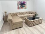 MobAmbient Colțar fix 6 locuri, crem - model CHESTERFIELD