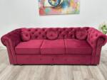 MobAmbient Canapea extensibilă 3 locuri rosu - model CHESTERFIELD Canapea