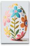  Festés számok szerint - Húsvéti tojás virágmintával Méret: 40x60cm, Keretezés: Műanyagtáblával