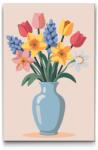  Festés számok szerint - Tavaszi csokor illusztrációja Méret: 20x30cm, Keretezés: Műanyagtáblával