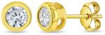 Bebe Gold Cercei din Aur 14K pentru Copii si Adolescenti, model Sparkling Bezel cu Piatra CZ, inchidere cu Fluturas