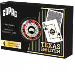Copag Texas hold'em póker kártya GOLD Range fekete 100% plastic, dealer koronggal