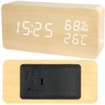 MH Protect Digitális óra, higrométer, moder design, bézs, 15x7x4