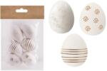  IRIS dekor műanyag tojás x6 fehér/arany minta 4x6cm (72029) - bestbyte