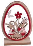  IRIS dekor fa nyúl tojásban piros/fehér 12x15cm (65713) - bestbyte