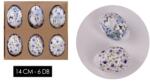 IRIS dekor műanyag tojás 6db virágos kék 14cm (72207) - bestbyte