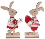  IRIS dekor fa nyúl fiú/lány álló piros/fehér 2 szortiment 9x18cm (65710) - bestbyte