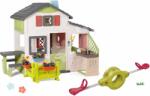 Smoby Set casă de Prietenilor cu curte din față și leagăn cu fântână arteziană Friends House Life Smoby expandabilă, rotație dublă de 360° și bucătărie de vară joacă (SM810250-A40) Casuta pentru copii