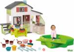 Smoby Set căsuță Prietenilor cu grădină frontală și nisipar cu pistă de apă Friends House Life Smoby extensibil și bucătărie de vară cu set de veselă și accesorii (SM810250-A33) Casuta pentru copii