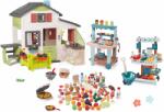 Smoby Căsuță Prietenilor cu grădină în față și tonetă cu înghețată Friends House Life Smoby extensibil/expandabil și tonetă de legume cu bucătărie și aparat de vafe (SM810250-A50) Casuta pentru copii