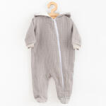NEW BABY Baba muszlin kezeslábas kapucnival New Baby Comfort clothes szürke