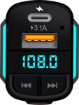AKAI Modulator FM Akai FMT-32BT, USB-A, USB-C, Micro-USB, Lightning, Cablu, Bluetooth, afisaj LED (FMT-32BT) - dwyn