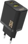 Dudao A26T GaN 25W USB-A, USB-C töltő - Fekete