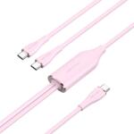 Vention USB-C 2.0/M - 2USB-C/M, (5A, silicon, roz), 1, 5 m, cablu