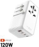 FIXED Adaptor de călătorie Voyager 3xUSB-C/1xUSB GaN 120W, alb (FIXCT120-3C1A-WH)