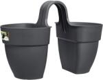 elho Vibia Campana Flower Twin korlát. virágcserép 21 cm x 38 cm x 26, 5 cm antr