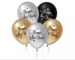 Godan Beauty&Charm: Dekorációs lufiszett „Happy New Year" felirattal, 30 cm - 5 db-os