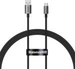 Baseus Cablu pentru incarcare si transfer de date Baseus Superior, USB/USB-C, 100W, 1m, Negru (6932172631970)