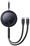 Baseus Kábel USB-C 2W1 Baseus Fényes tükör, C+C / 100W / 1m (czarny) (P10318602111-00) - jatekotthon