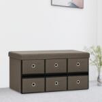 vidaXL barna összecsukható művászon tárolópad 76 x 38 x 38 cm (338813) - vidaxl