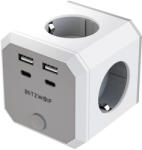 BlitzWolf BlitzWolf® BW-EC2 - Fali hálózati USB töltő és elosztó: 4x 230V + 2xUSB-A & 2x USB-C töltőportok