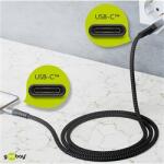 Goobay USB-C flexibilis textil adat- és töltő kábel, 1m, asztroszürke-ezüst (49302)