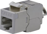 Nestron NPN-KEY-1C6SF-180WT-GY Keystone STP csatlakozó, Cat6A, 180°, szerszám nélkül szerelhető, szürke (NPN-KEY-1C6SF-180WT-GY)