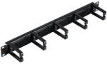 NIKOMAX Gyűrűs panel, 1U, 53 mm gyűrűmélységgel, kefés, fekete 2 db/csomag (NMC-OP530HB-1U-BK-2)