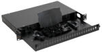 NIKOMAX Optikai patch panel LC, duplex SM/MM, 48 portos ÜRES, kihúzható tálcával, fekete (NMF-RP48LC-CS-1U-BK)