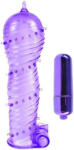 Pipedream Manson penis ultra-elastic cu vibratii Duo Textured Sleeve and Mini Bullet Purple (603912758955)