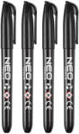 Neo Tools 4db jelölőfilc, vízálló olajalapú festékkel, használat előtt felrázandó, fekete, normál hegyű (13-856)