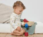 Tchibo 3 kisgyerek hosszú ujjú body, állatos 1x krémfehér, többszínű, nyomott állatmintával, 1x galambkék, csibés nyomott mintával, 1x világoskék 50/56