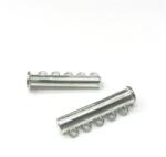  Gyöngy alkatrész- mágneses csőkapocs 5 soros 30x6mm ezüst