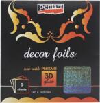 PENTART Dekorfólia 14x14cm hologramos 5lap/csomag hologram pontok (20744)