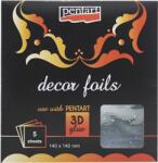 PENTART Dekorfólia 14x14cm 5lap/csomag hologramos, csillagok (20749)