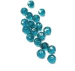  Gyöngy üveg csiszolt fánk 8x6mm türkiz min. 15db