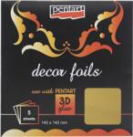 PENTART Dekorfólia 14x14cm metál 5lap/csomag arany (20736)
