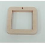  Fa fülbevaló alap lyukas négyzet forma natúr 2, 5cmx2, 5cm 8db/csomag